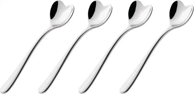 Koffielepels Big Love - AMMI08SET - 4 stuks - door Miriam Mirri van Alessi in Zilver – productfoto