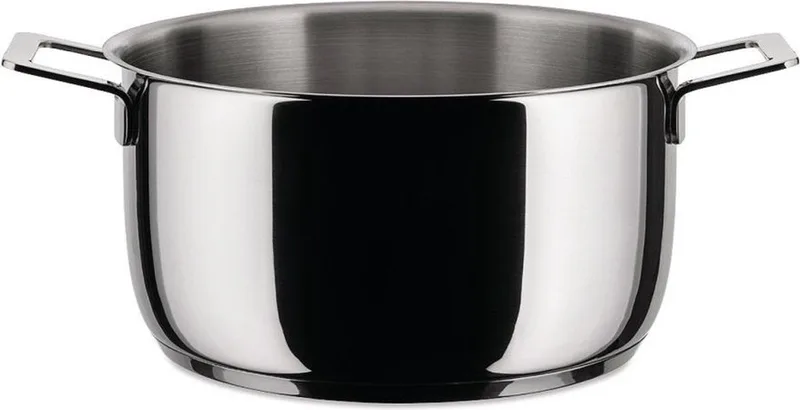 Kookpan Pots&Pans - AJM101/24 - ø 24 cm / 5.5 Liter - door Jasper Morrison von Alessi in Silber – Produktfoto