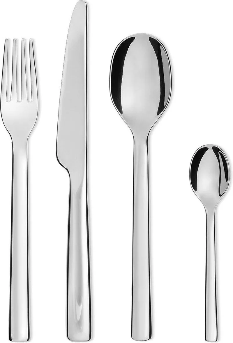 Ovale - Bestekset - 24 delig / 6 personen - door Ronan & Erwan Bouroullec de Alessi en Argent – photo produit