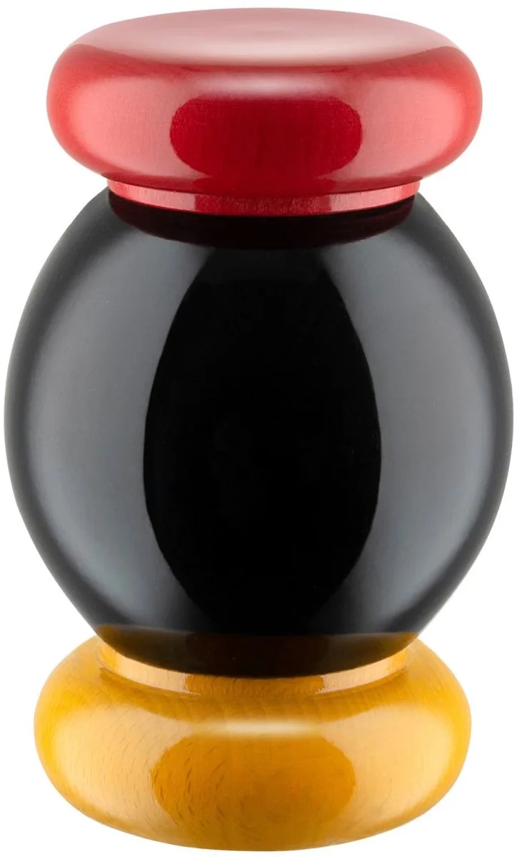Twergi Salz- und Pfeffermühle 11cm Schwarz von Alessi in Gelb – Produktfoto