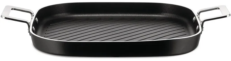 Pots&Pans-Grillpan-Vierkant-Keramische Toplaag von Alessi in Schwarz – Produktfoto