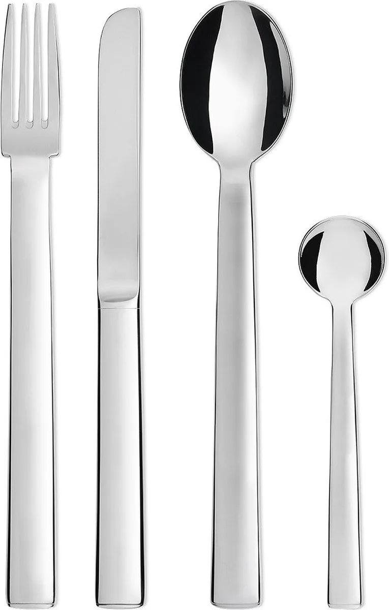 Rundes Modell Bestekset JH01S24, 24-delig by Alessi in Hoogglans Chroom – product photo