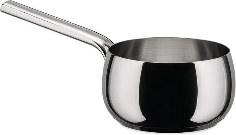 Steelpan Mami - SG105/14 - Ø 14,5 cm / 1 liter - Ontworpen door Stefano Giovannoni - Hoogwaardig 18/10 Roestvrij Staal - Geschikt voor Inductie - Vaatwasserbestendig - Modern en Functioneel Design voor Sauzen en Kleine Porties de Alessi en Argent – photo produit