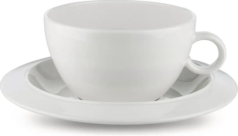 Twee Kop-met-schotel-Thee-Set-Bone-China. von Alessi in Bone china wit – Produktfoto