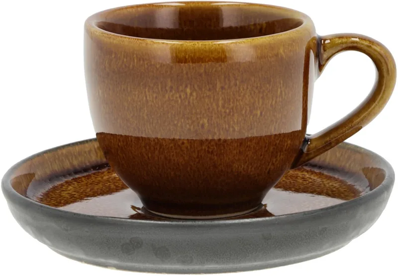 Espresso met Schaaltje Dia 5,5 x 5 cm 7 cl Amber/Zwart by Bitz in Amber, Black – product photo