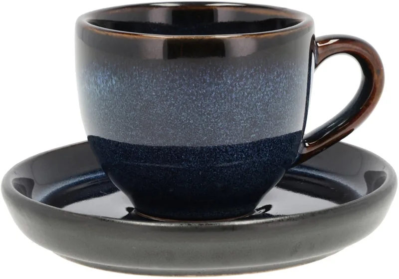 Espresso met Schaaltje Dia 5,5 x 5 cm 7 cl Donkerblauw/Zwart by Bitz in Dark blue, Black – product photo