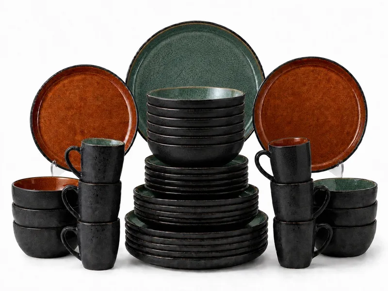 Gastro Serviesset 36 delig Groen/zwart Amber/zwart de Bitz en Vert – photo produit