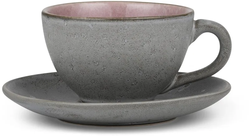 Kop met schaal Dia. 10 x 6 cm 24 cl Grijs/Light pink by Bitz in Grey, Light pink – product photo