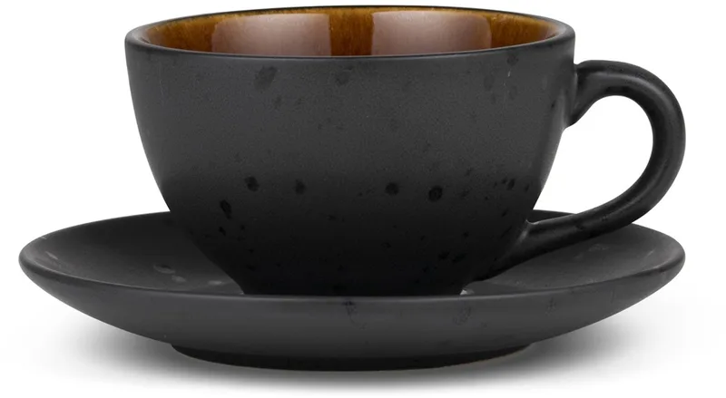Kop met schaal Dia. 10 x 6 cm 24 cl Zwart/Amber by Bitz in Black, Amber – product photo
