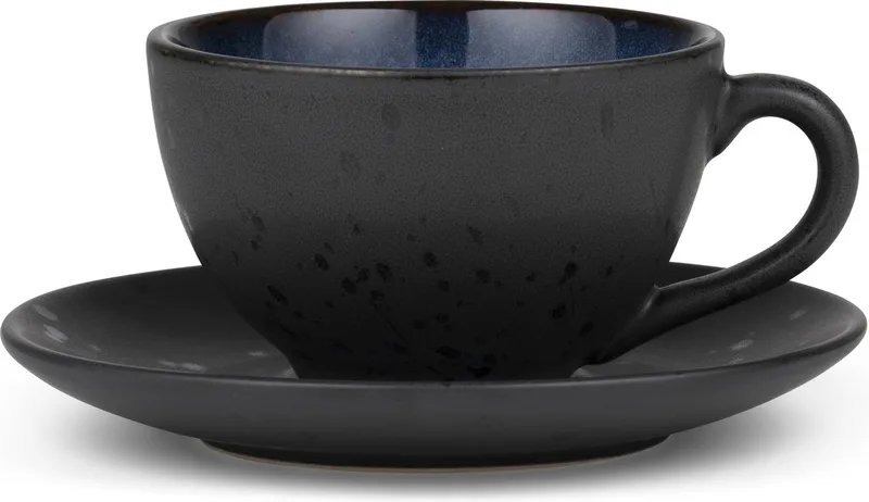 Bitz Tasse mit Untersetzer schwarz Dunkelblau von Bitz in Schwarz, Dunkelblau – Produktfoto