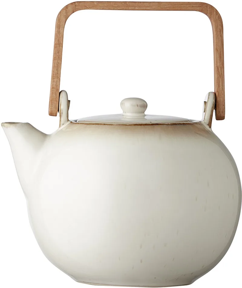 Theepot met zeef 1,2 liter Crème van Bitz in Crème – productfoto