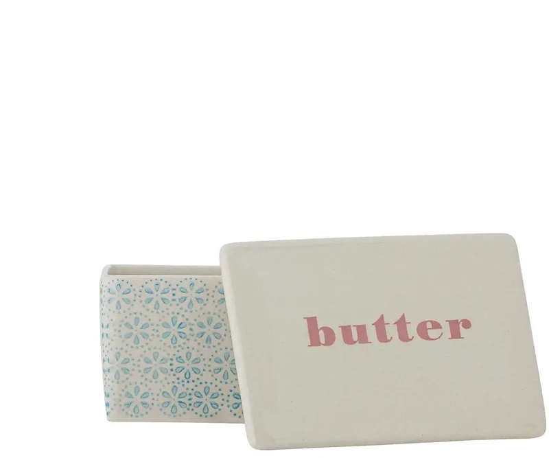 Botervloot aardewerk blauw Patrizia van Bloomingville in Wit – productfoto