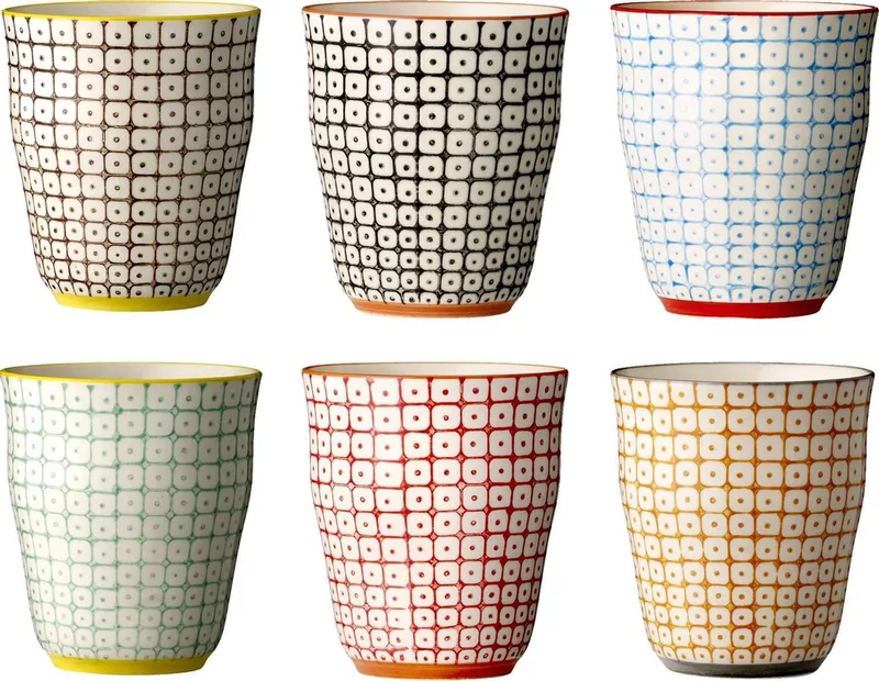 Carla Multi kopjes - set va 6 - Steen ø8.5 9.5cm by Bloomingville – product photo