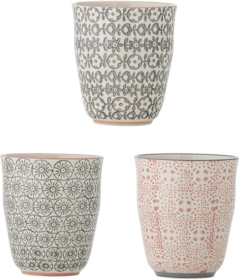 Cécile bekers met dessin – set van 3 – 300 ml von Bloomingville in Mehrfarbig – Produktfoto