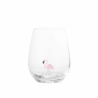 Misa Drinkglas met Flamingo – mondgeblazen glas – 560 ml från Bloomingville i Transparent – produktbild 1 av 2