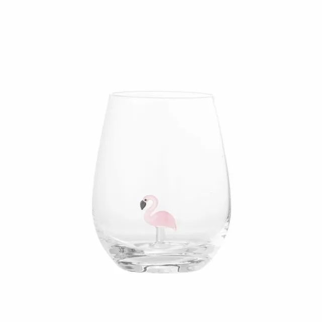 Misa Drinkglas met Flamingo – mondgeblazen glas – 560 ml