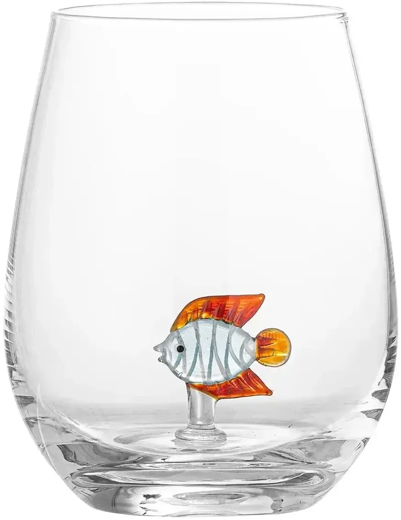 Misa Trinkglas mit Fisch - Klarglas von Bloomingville – Produktfoto