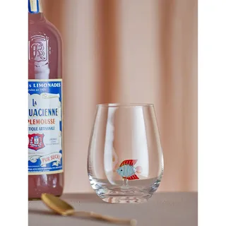 Misa Drinkglazen – set van 4 mondgeblazen glazen met cactus, kers, vis en ananas de Bloomingville en Transparent – photo produit 4 sur 5