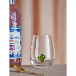 Misa Drinkglazen – set van 4 mondgeblazen glazen met cactus, kers, vis en ananas de Bloomingville en Transparent – photo produit 3 sur 5