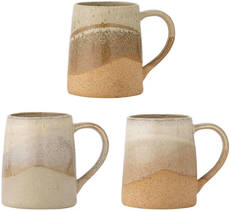 Mokken aardewerk bruin Soleia set van 3 de Bloomingville – photo produit