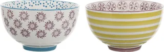 Patrizia - Kom - Stoneware - Paars/Petrol Blauw/Citroen Geel - 2 Assortie från Bloomingville i Lila – produktbild 1 av 4