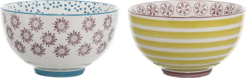 Patrizia - Kom - Stoneware - Paars/Petrol Blauw/Citroen Geel - 2 Assortie från Bloomingville i Lila – produktbild 1 av 4