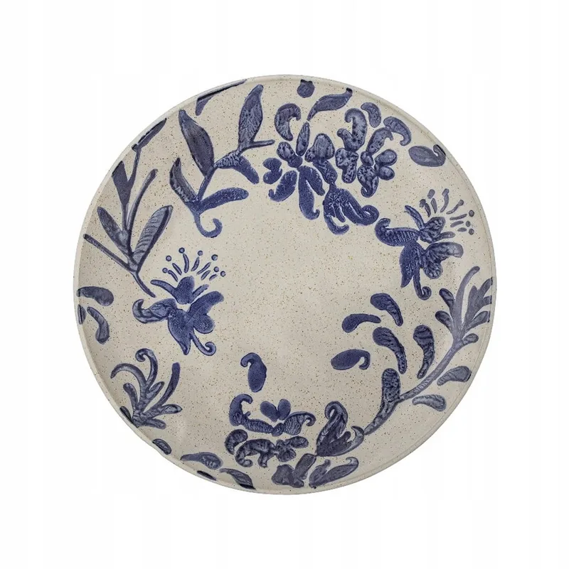 Petunia Bord 19 cm - Steengoed, Blauwe Bloemen by Bloomingville in Blue – product photo
