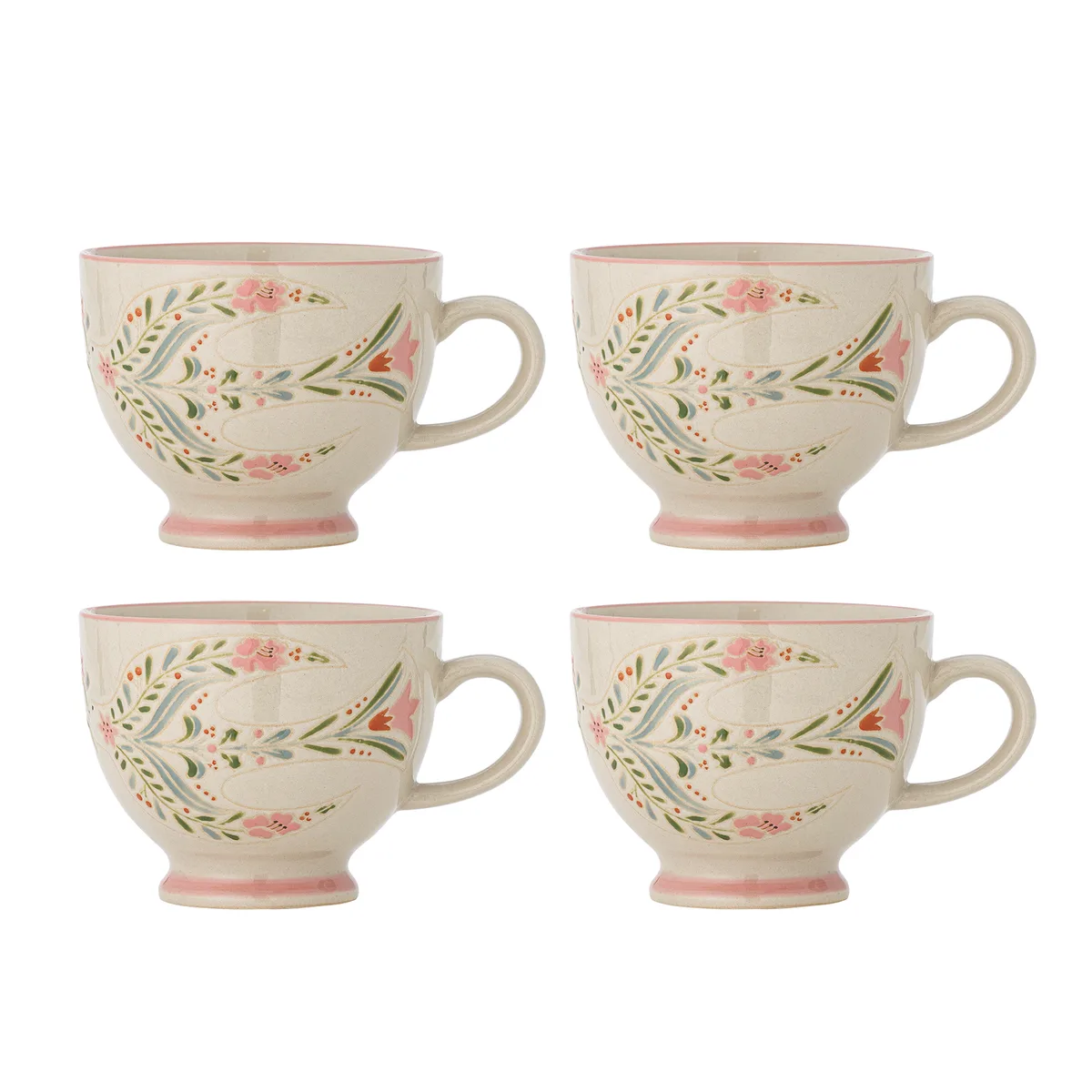 Rosalynde Krus, Hvid, Stentøj, D11xH9 cm, Set of 4 fra Bloomingville – produktbillede