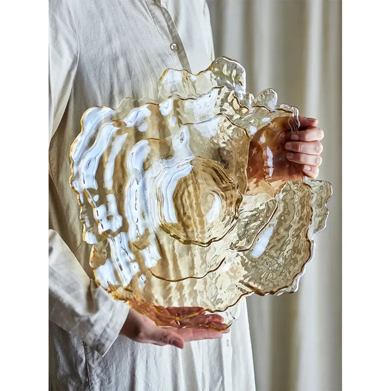 Schaal glas beige asimi 38cm by Bloomingville – product photo 4 of 5