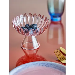 Nalu Pedestal Rose Glass Skål fra Bloomingville – produktbillede 3 af 3
