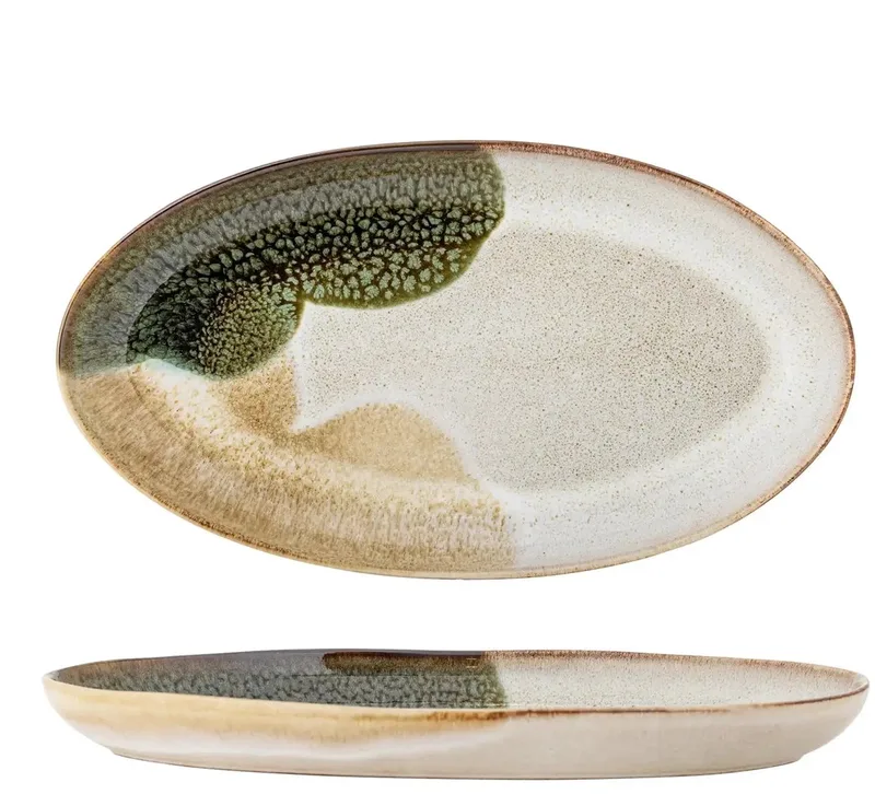 Serveerschaal aardewerk groen Jules 33cm by Bloomingville – product photo