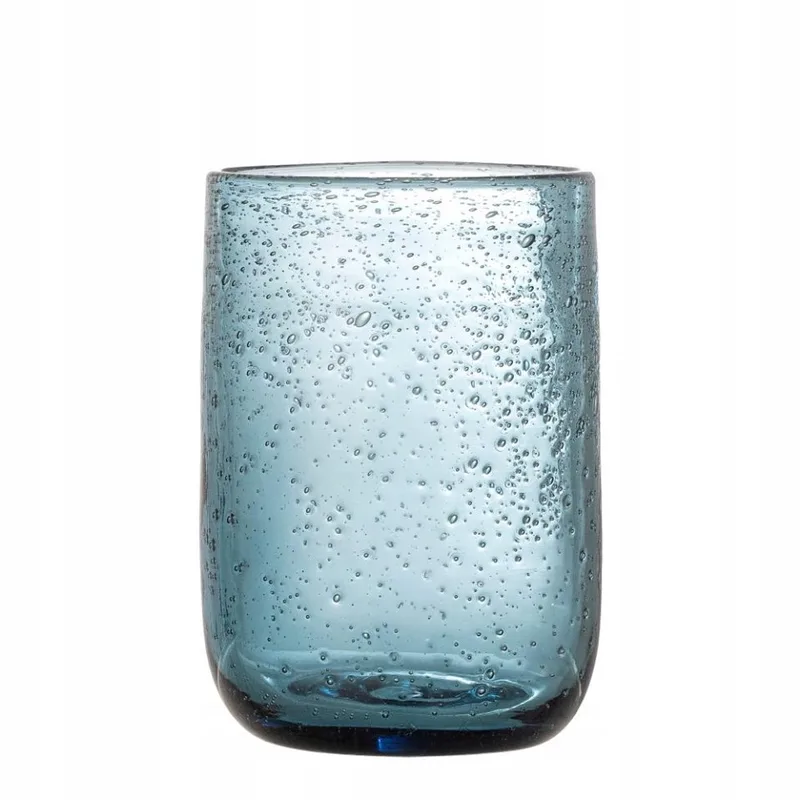 Set van 4 blauwe glazen, 330 ml, handgeblazen met unieke textuur by Bloomingville in Blue – product photo