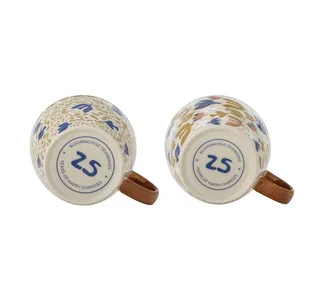 Tasse Anniversary Becher, Steingut, D9,5xH8 cm, 2er Set, Steingut, Grafisches Motiv, Teebecher, Kaffeebecher Set, Handbemalt, Decal Druck by Bloomingville in Multicolour – product photo 5 of 5