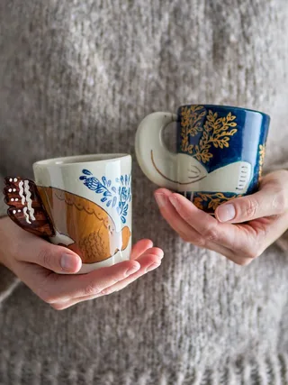 Hezha Cup - Blauw - Aardewerk van Bloomingville – productfoto 3 van 3