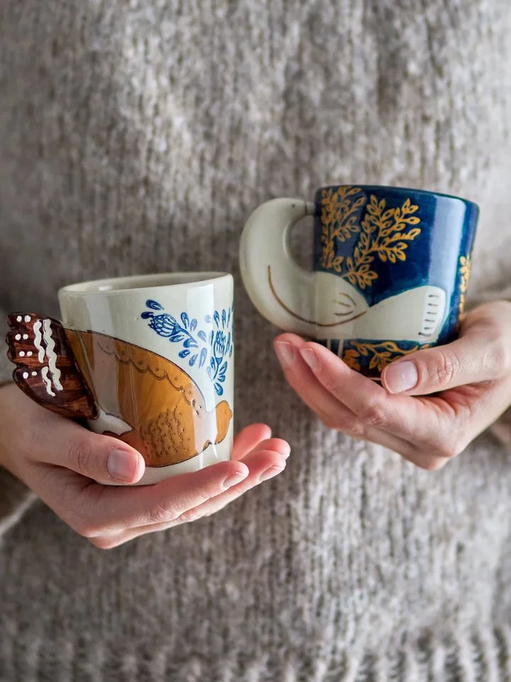 Hezha Cup - Blauw - Aardewerk van Bloomingville – productfoto 3 van 3