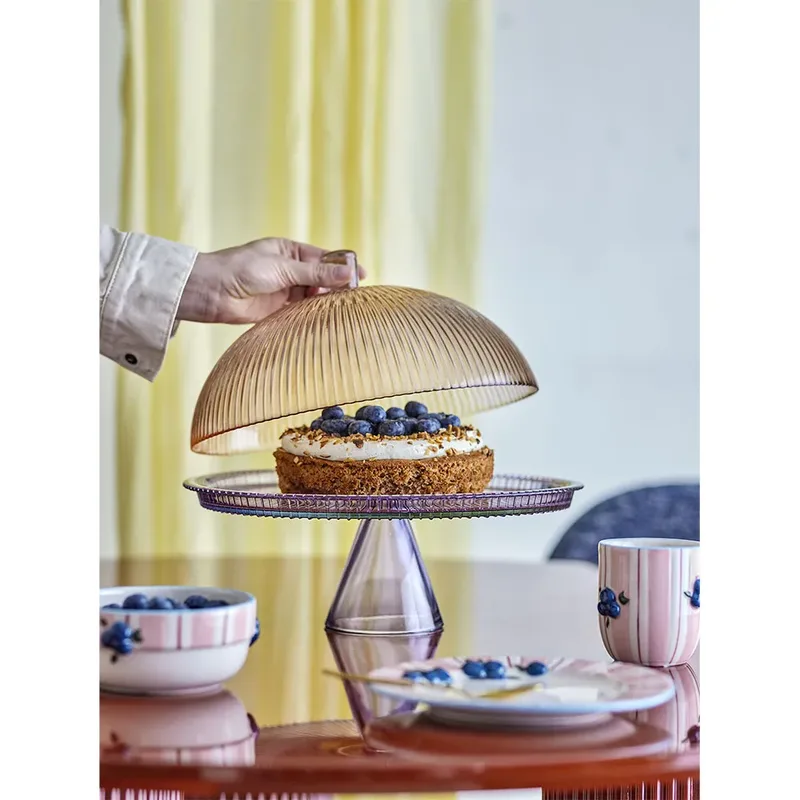 Tayo taartplateau van glas met stolp – Ø 32 cm van Bloomingville – productfoto 3 van 5
