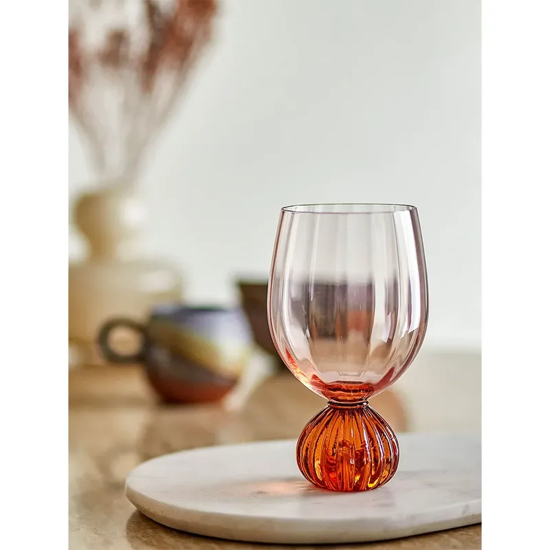 Wijnglas glas roze taurin by Bloomingville – product photo 2 of 5
