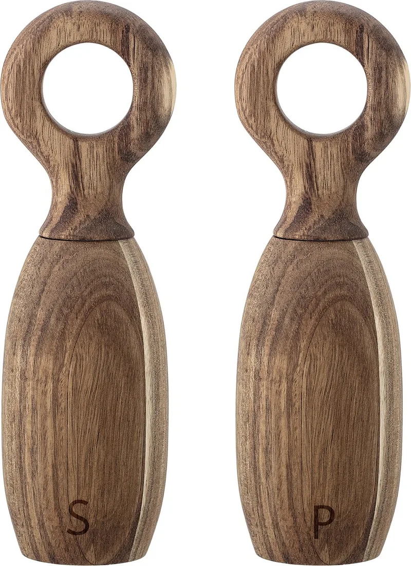 Zout -en Pepermolen - Beige - Acacia - Set van 2 fra Bloomingville i Natur – produktbillede