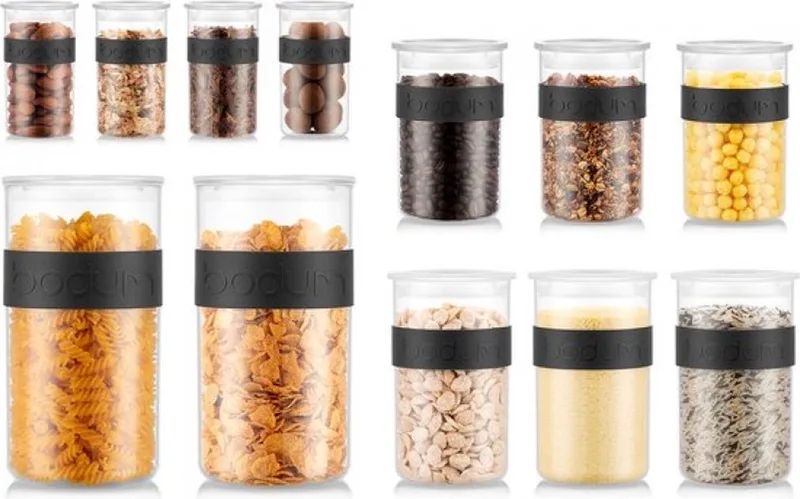 BPA-vrije kunststof voorraadpot 12 Stuks - Doorzichtig van Bodum in Zwart – productfoto