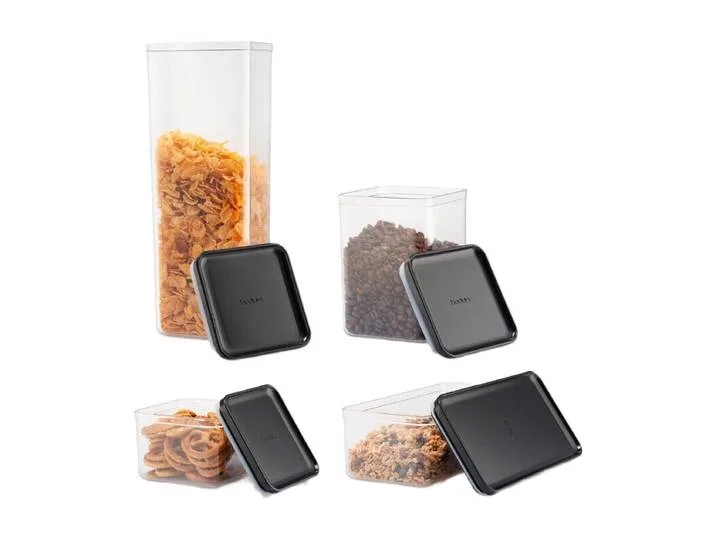 Canteen Lot de 12 bocaux de conservation avec couvercle noir de Bodum – photo produit