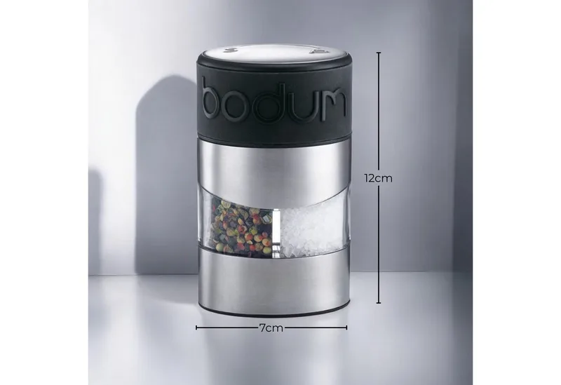 Salzmühle Bodum TWIN Salz- und Pfeffermühle Gewürzmühle 12 cm Schwarz från Bodum – produktbild 3 av 4