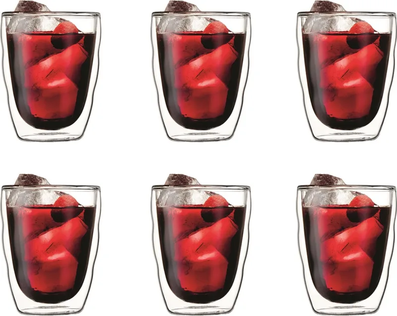Set van 6 Dubbelwandige Glazen - 350ml - Merkloos de Bodum en Transparent – photo produit