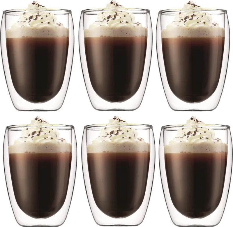 Set van 6 Dubbelwandige Glazen 350ml by Bodum in Transparent – product photo