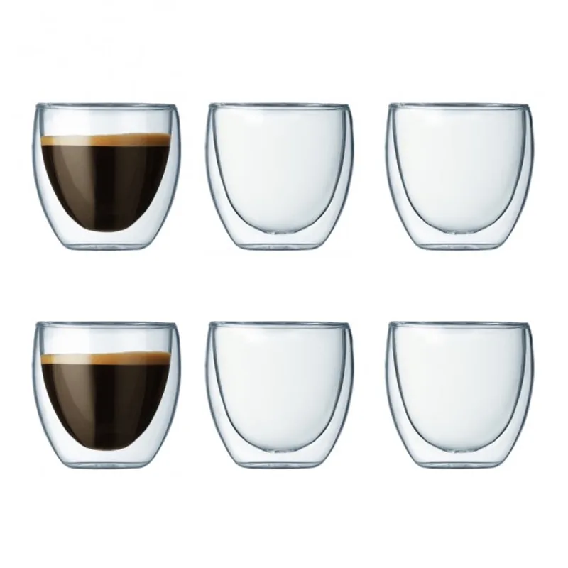 set van 6 dubbelwandige glazen 8cl by Bodum in Transparent – product photo