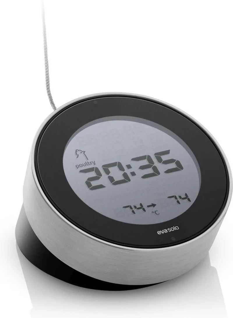 3 in 1 Kookwekker, Thermometer en Klok van Eva Solo in Zwart – productfoto