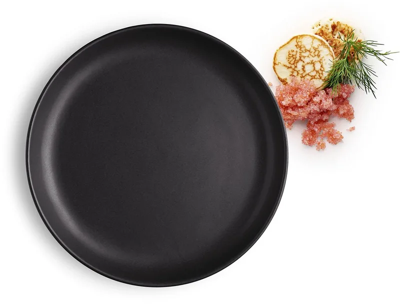 Bord Ø17cm Nordic Kitchen | Set van 4 | Vaatwasser-, vriezer-, oven- en magnetronbestendig | Deens design | aardewerk voor dagelijks gebruik fra Eva Solo i Sort – produktbillede