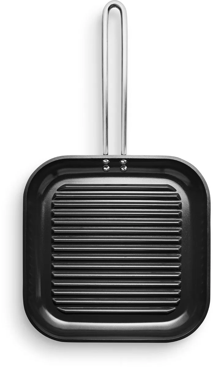 Eva Trio Professionele grillpan, pan, geschikt voor inductie, aluminium, roestvrij staal, keramische coating, 28 cm, 204836 de Eva Solo en Noir – photo produit