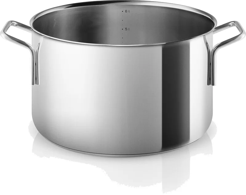 Eva Trio Roestvrijstalen steelpan, kookpot, geschikt voor inductie, aluminium, roestvrij staal, gepolijst staal, 6,5 L, 302465 by Eva Solo in Silver – product photo