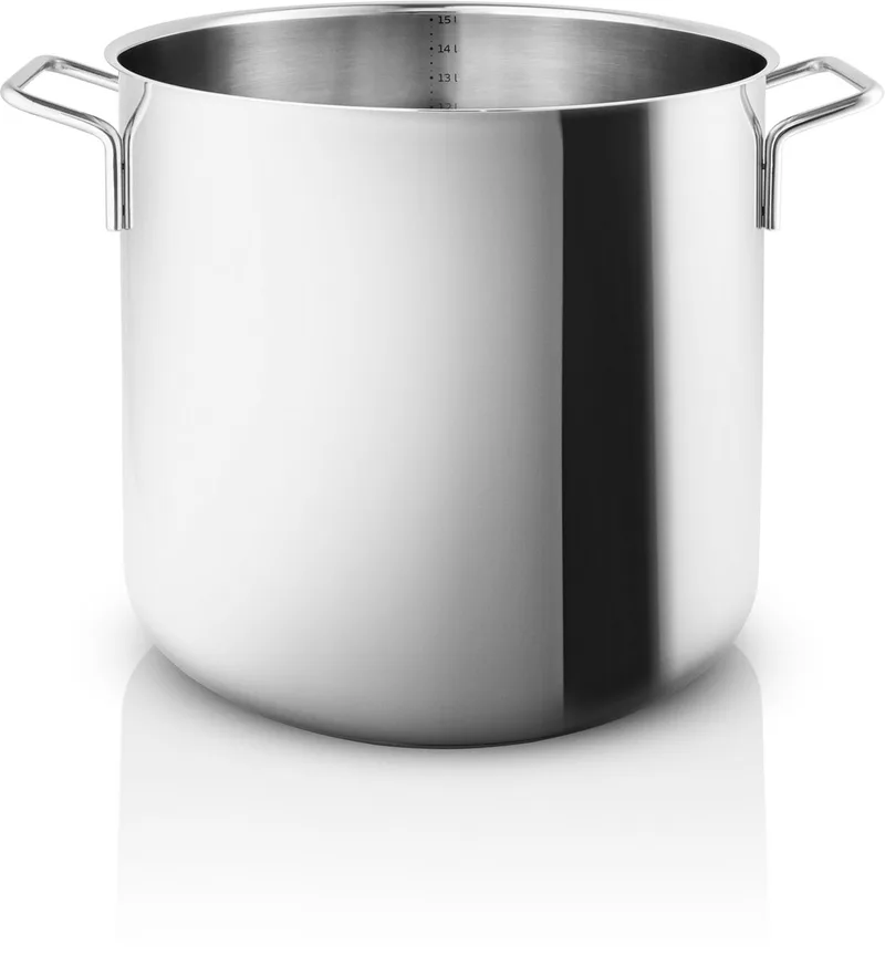 Eva Trio Roestvrijstalen steelpan, kookpot, geschikt voor inductie, aluminium, roestvrij staal, gepolijst staal, 15 L, 302415 van Eva Solo in Zilver – productfoto