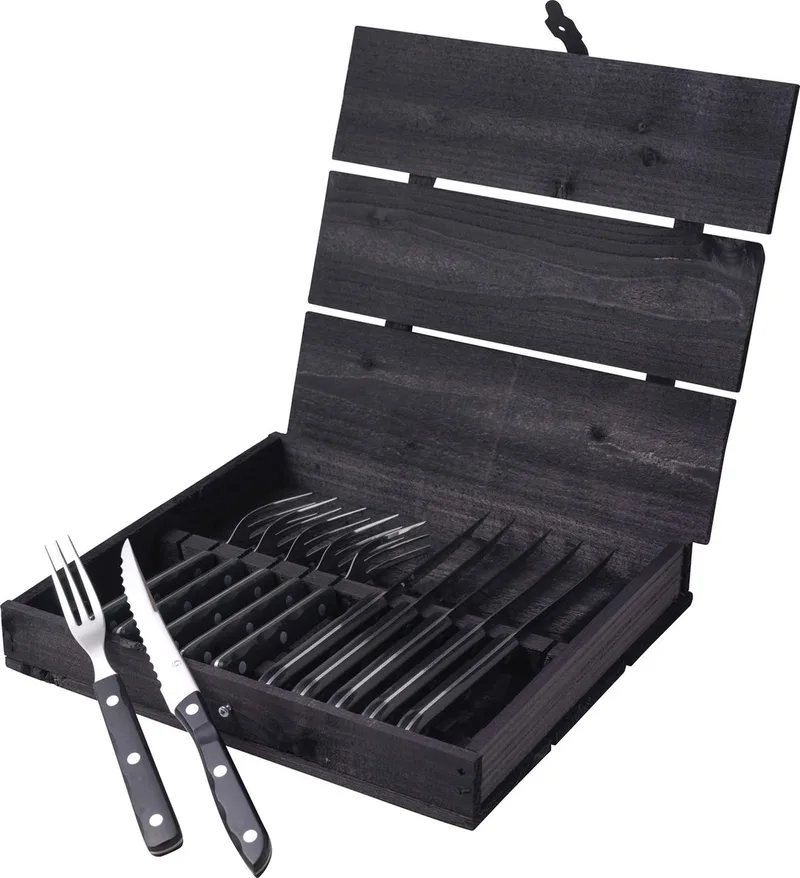 Old Farmer Black Steakbestek 12 delen Zwart/Staal by Gense in Black, Steel – product photo